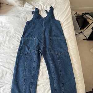 Free People x We The Free High Roller Jumpsuit in Sapphire